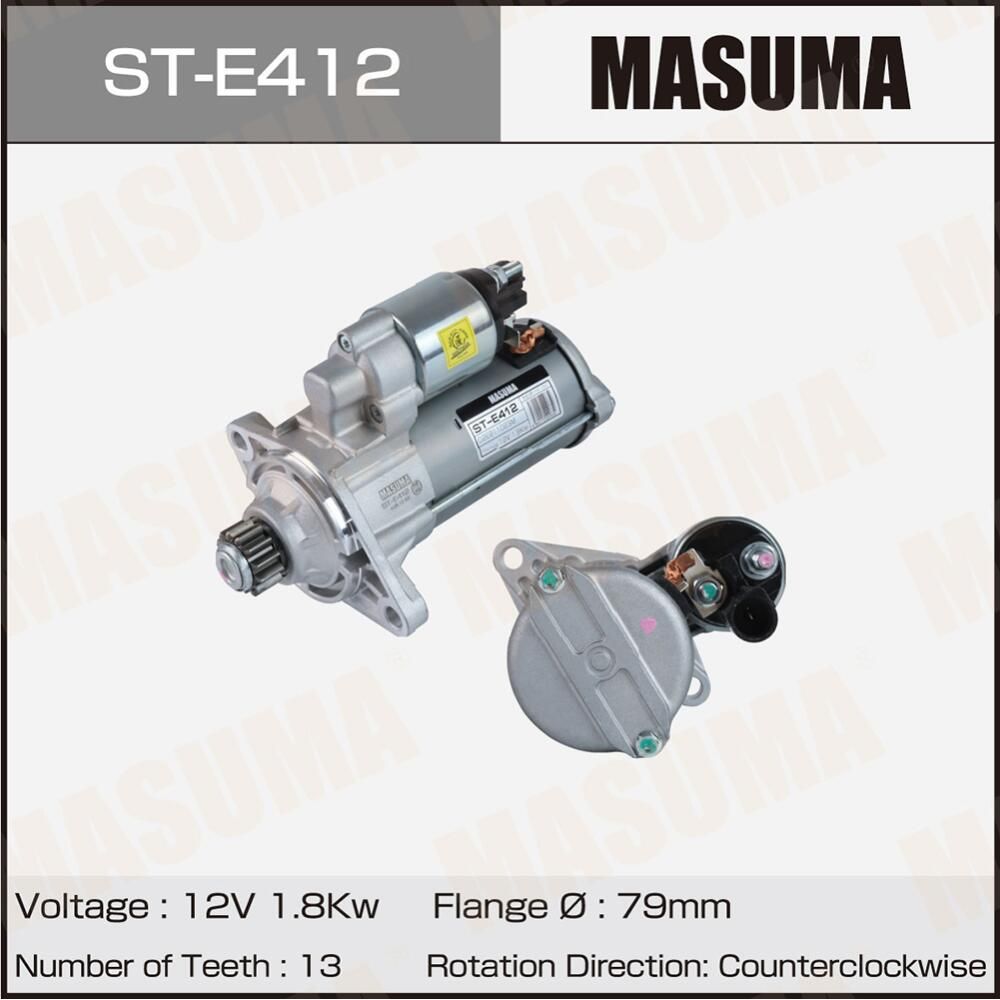 Стартер MASUMA, AUDI / CCZC, CPSA (12V/1.8KW). Артикул STE412