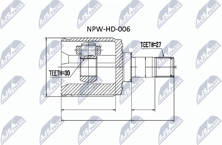 Шрус внутренний (граната) NTY. Артикул NPW-HD-006