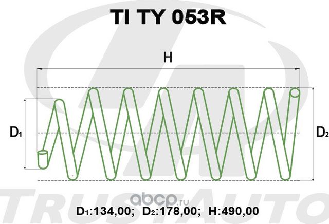 Пружина для лифтинга + 2 (50мм) () (Trustauto). Артикул TITY053R