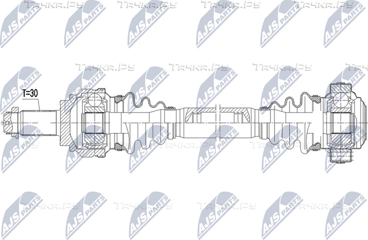 Полуось (привод в сборе, приводной вал) NTY. Артикул NPW-BM-038