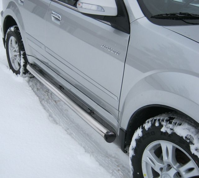 Защита порогов RusStal труба d76 (вариант 2) для Great Wall Hover H3 2009-2014. Артикул GH3T-0003502