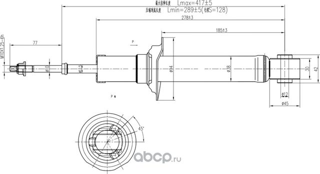 Амортизатор задний (газ) AWSA320067 (Awgo). Артикул AWSA320067
