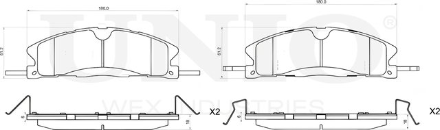 Колодки тормозные диск. передние Ford Explorer IV 05- (Unio). Артикул BRP-20456