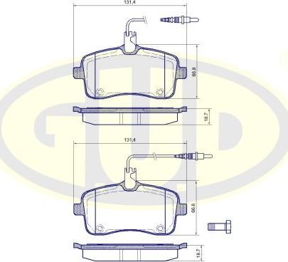 Тормозные колодки G.U.D.. Артикул GBP110204