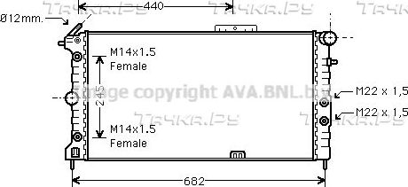 Радиатор охлаждения двигателя AVA. Артикул OLA2173