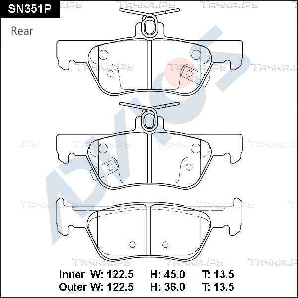 Тормозные колодки Advics. Артикул SN351P