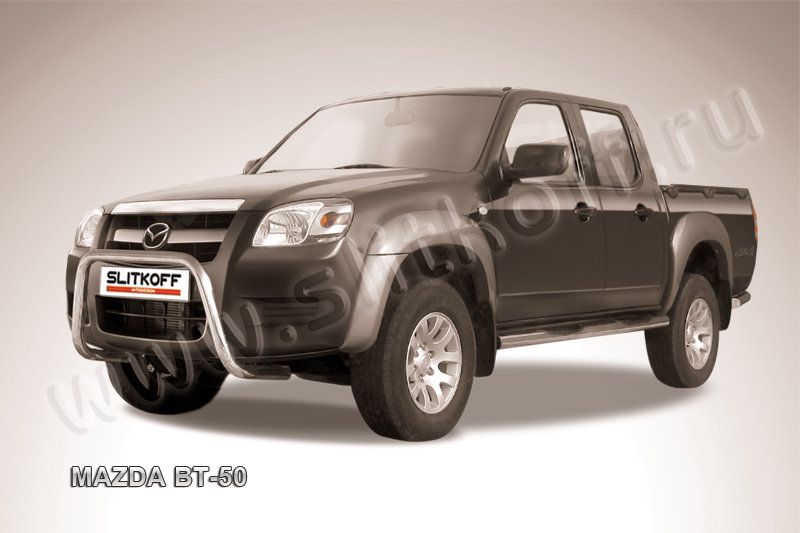 Кенгурятник Slitkoff d57 низкий мини для Mazda BT-50 I 2006-2011. Артикул MZB006