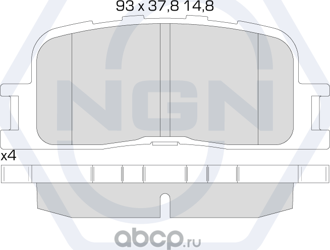 Колодки тормозные керамические, задние (NGN). Артикул 3501699