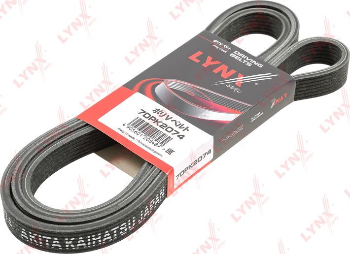 Приводной ремень поликлиновой LYNXauto. Артикул 7DPK2074