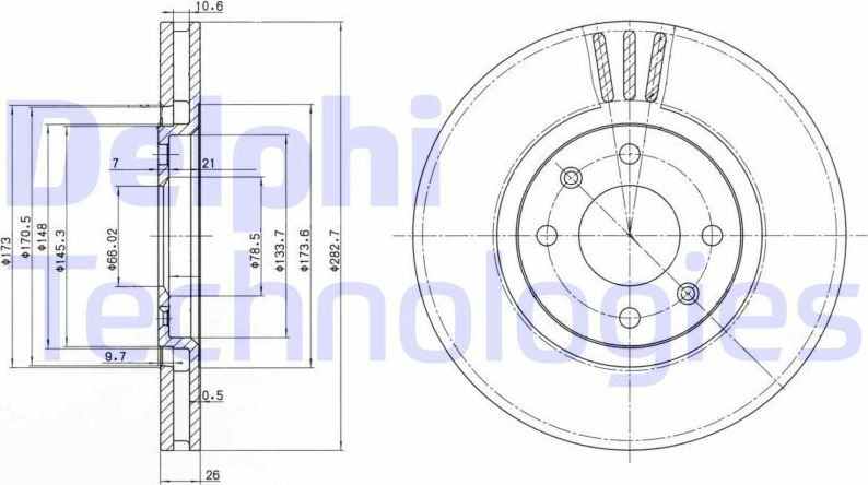 Тормозной диск Delphi. Артикул BG2872