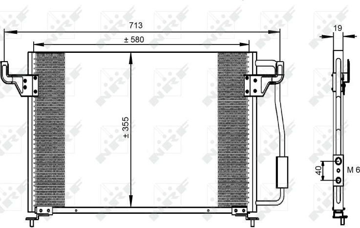 Радиатор кондиционера (конденсатор) NRF (алюминий). Артикул 35261
