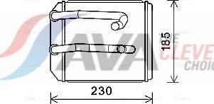 Радиатор отопителя (печки) AVA передний для Mitsubishi L200 III 1996-2007. Артикул MT6260