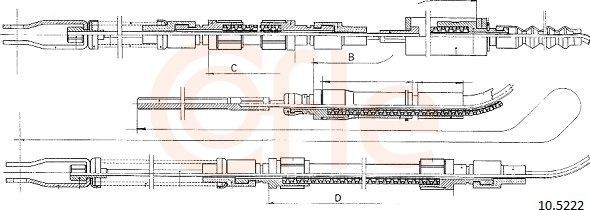 Трос ручника (тросик ручного тормоза) Cofle задний для Rover 100 1994-1998. Артикул 10.5222