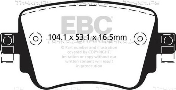 Тормозные колодки EBC Brakes задние для SEAT Alhambra II 2010-2026. Артикул DP22201