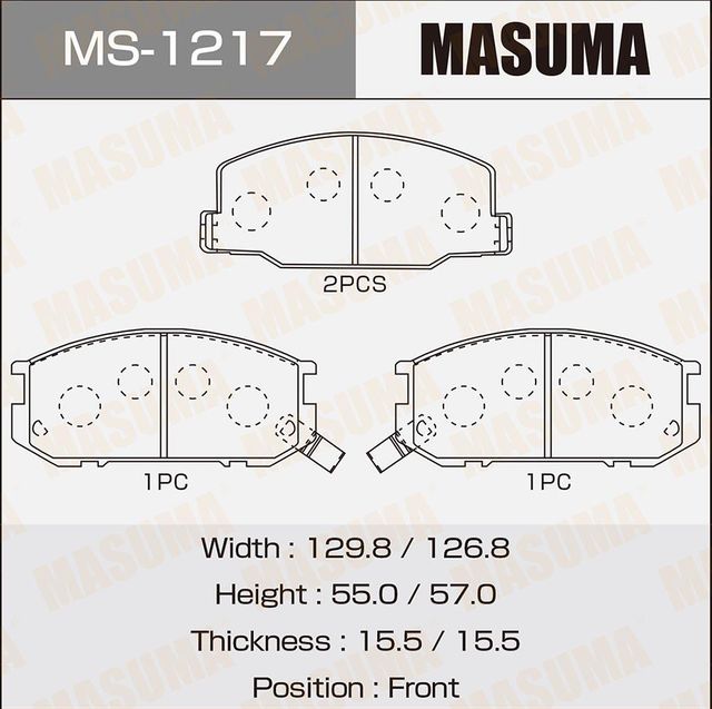 Тормозные колодки Masuma. Артикул MS-1217