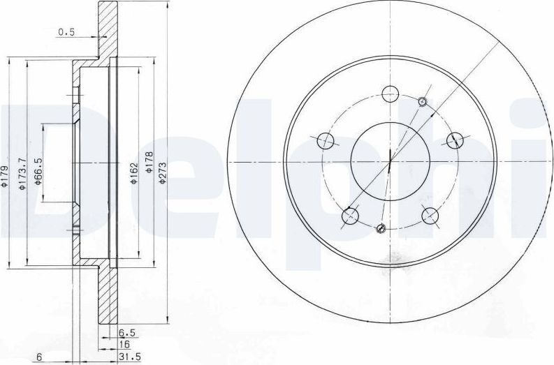 Тормозной диск Delphi. Артикул BG3607