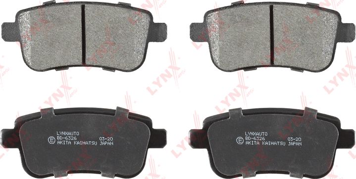 Тормозные колодки LYNXauto задние для Renault Fluence I 2010-2017. Артикул BD-6326