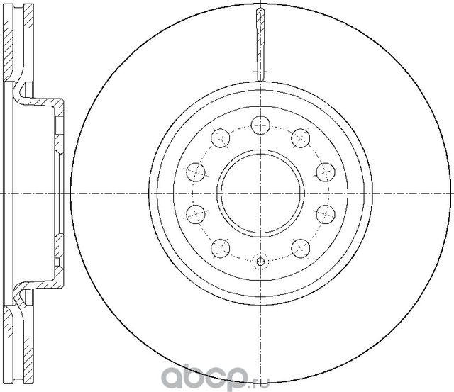 Диск тормозной вентилируемый (G-Brake). Артикул GR20312