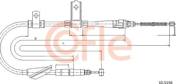 Трос ручника (тросик ручного тормоза) Cofle. Артикул 92.10.5156