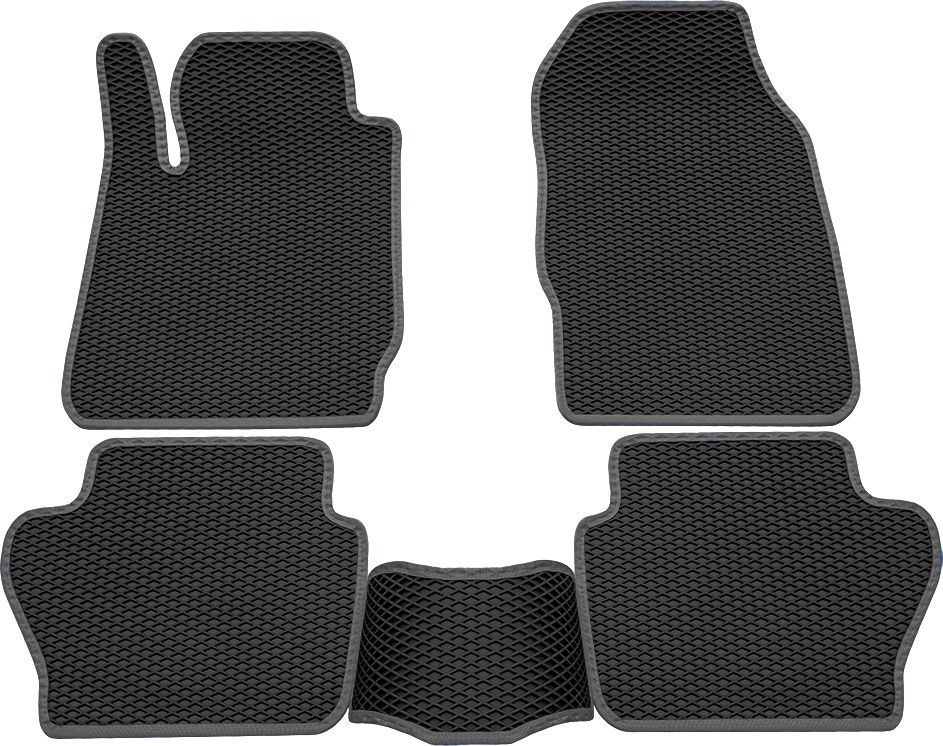 Коврики Rezkon EVA для салона Ford Fiesta VI до рестайлинга 2008-2015 Серый кант. Артикул 9016005102