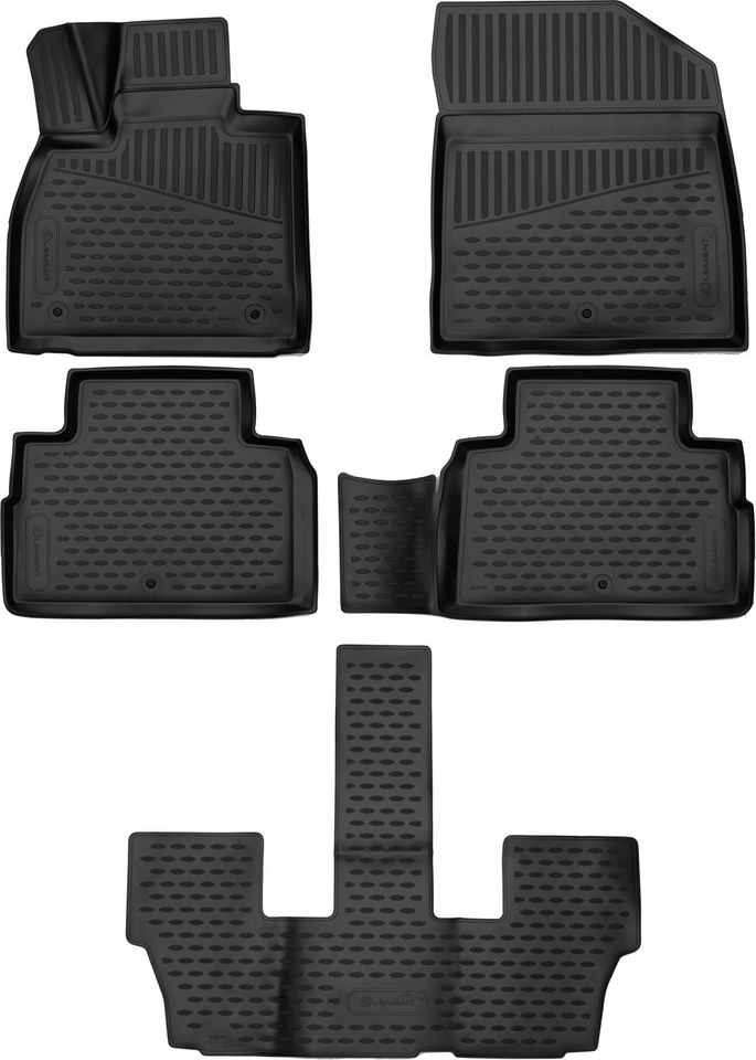 Коврики 3D Element для салона (внедорожник, 7 мест) Hyundai Palisade I 2018-2026. Артикул ELEMENT3DA58777210