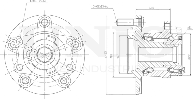 Ступица колеса с интегрированным подшипником (Unio). Артикул HUB-20092