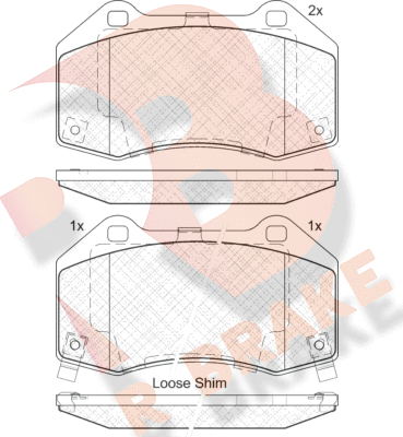 Тормозные колодки R Brake передние для Opel Corsa E 2014-2019. Артикул RB2132