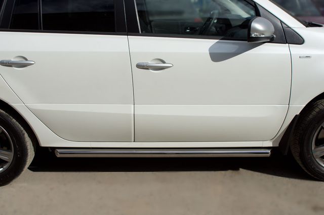 Защита порогов RusStal труба d63 (вариант 1) для Renault Koleos 2012-2026. Артикул RKT-0005851