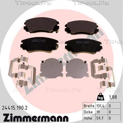 Тормозные колодки Zimmermann. Артикул 24415.190.2