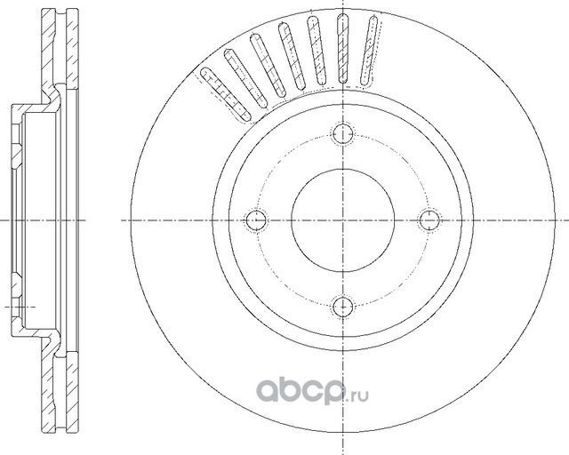 Диск тормозной вентилируемый (G-Brake). Артикул GR20734