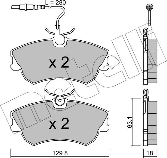 Тормозные колодки Metelli передние для Renault Espace III 1996-2002. Артикул 22-0222-0