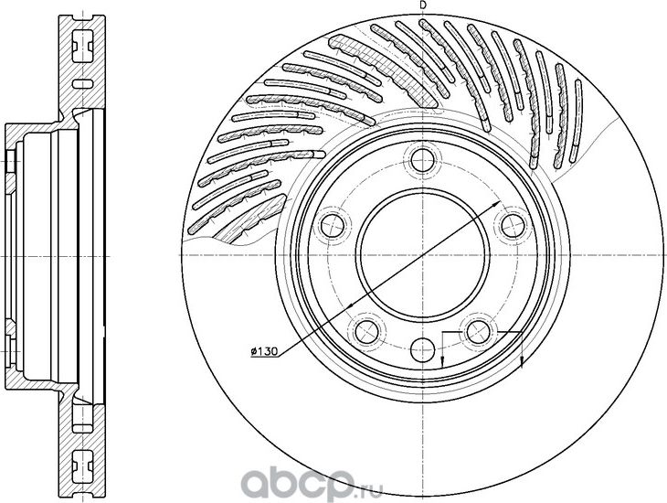 Диск тормозной вентилируемый (G-Brake). Артикул GR20204