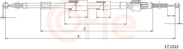 Трос ручника (тросик ручного тормоза) Cofle задний правый для Toyota Previa I (XR10, XR20) 1990-2000. Артикул 17.1521