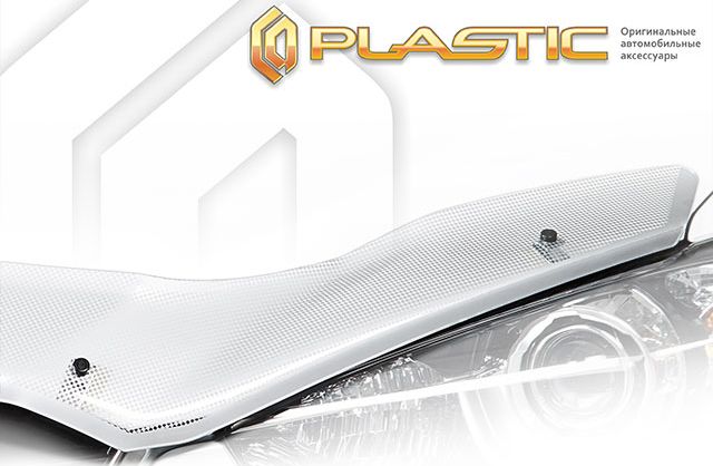 Дефлектор СА Пластик для капота (Шелкография серебро) SsangYong Actyon 2011-2013. Артикул 2010010706050