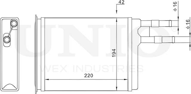 Радиатор отопителя (Unio). Артикул RAD-20051