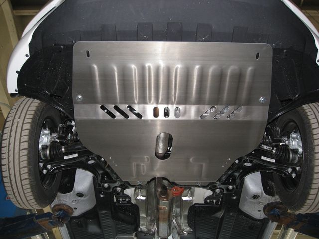 Защита алюминиевая Alfeco для картера и КПП Skoda Fabia II (вкл. Sport) 2007-2010. Артикул ALF.20.01 AL4