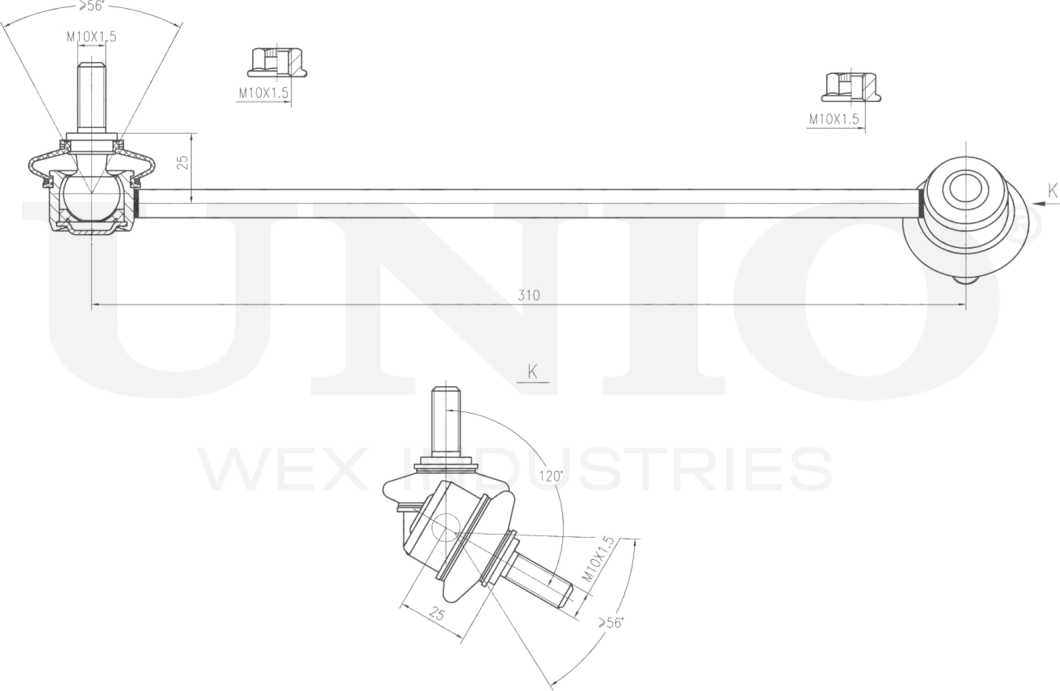 Тяга/стойка стабилизатора (Unio). Артикул SSP-50267