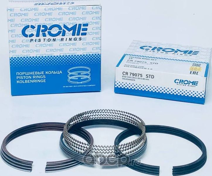 Комплект поршневых колец STD 1.8 CAWB, CCZA (Crome). Артикул CR79075STD
