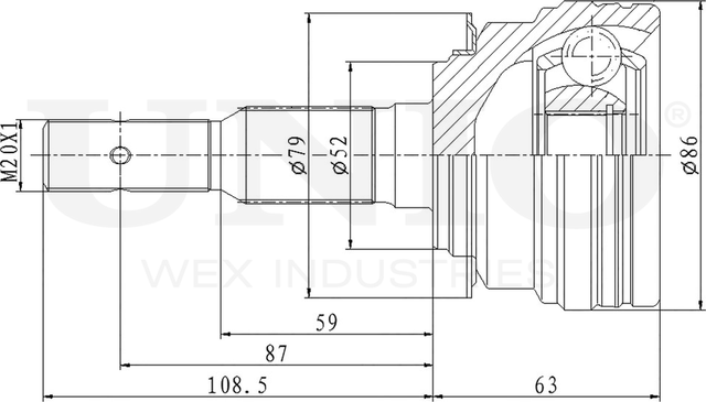 ШРУС наружный (Unio). Артикул CVJ-20301