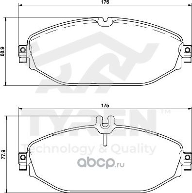 Дисковые тормозные колодки (Tyren). Артикул TYR1215701