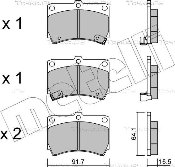 Тормозные колодки Metelli передние для Mazda 323 IV (BG) 1989-1994. Артикул 22-0196-0