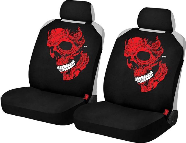Накидки универсальные Hadar Rosen Skull на передние сидения авто, цвет Красный. Артикул 21352