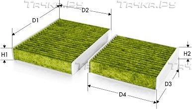 Салонный фильтр  Tecneco Filters. Артикул CKA10205-2