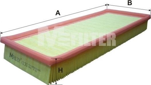 Воздушный фильтр MFilter для Jeep Wrangler II (TJ) 1996-2007. Артикул K 131