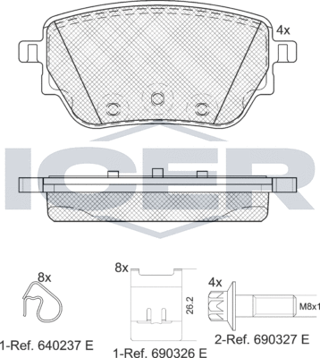 Тормозные колодки Icer. Артикул 182353