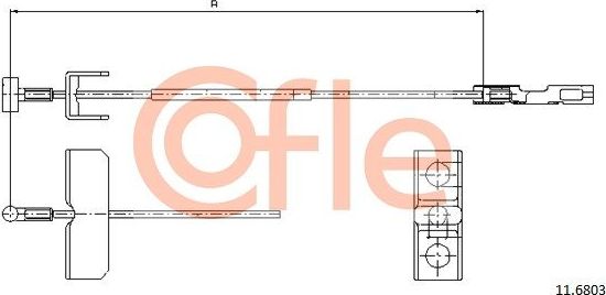 Трос ручника (тросик ручного тормоза) Cofle. Артикул 92.11.6803