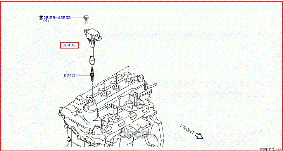 Катушка зажигания Nissan. Артикул 22448ED800