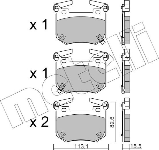 Тормозные колодки Metelli. Артикул 22-1307-0