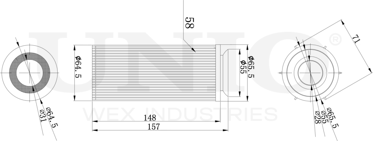 Фильтр масляный (Unio). Артикул FLT-20102