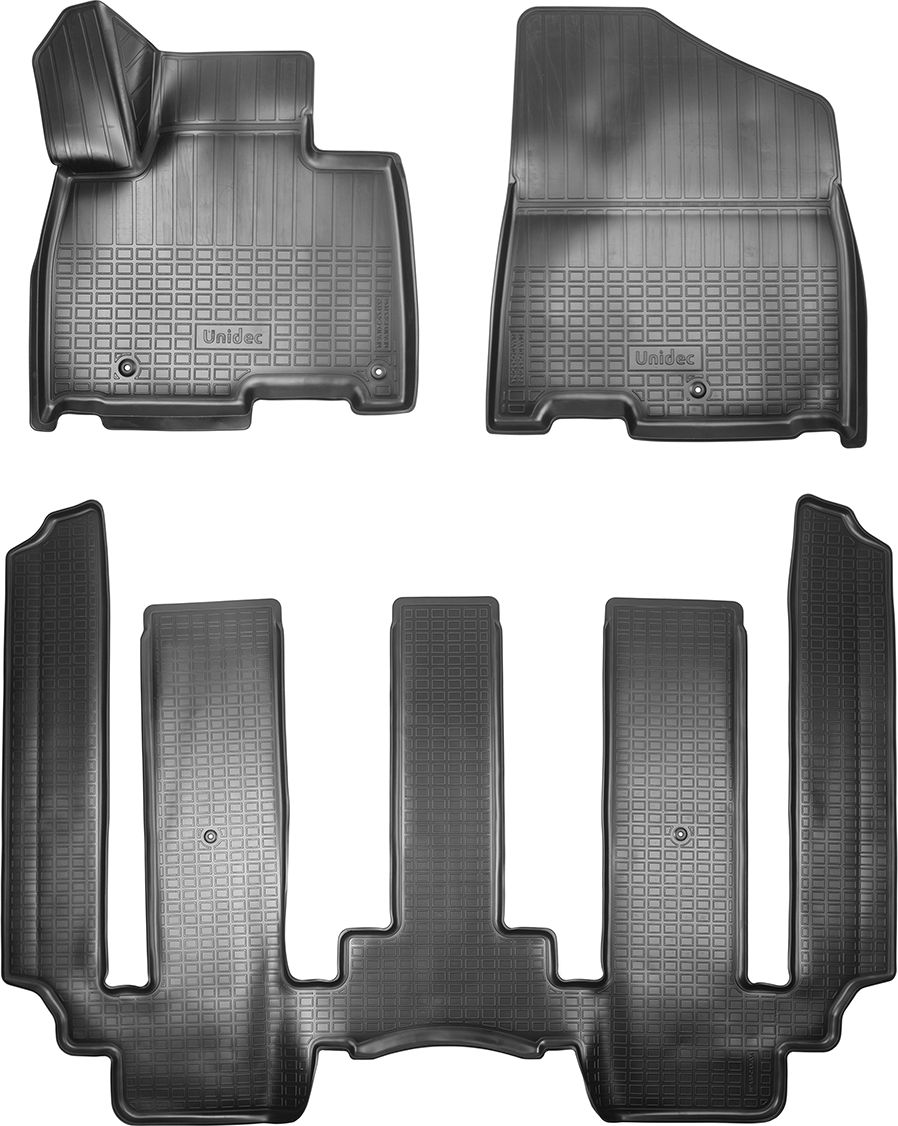 Коврики Норпласт для салона Kia Carnival IV (1, 2 ряд 8-ми местная версия) 2020-2026. Артикул NPA10-C43-034